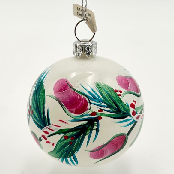 Artist-Signeed, Hand-Painted Glass Christmas Ornament | Made In Germany | Tulip - Picture 1 of 7